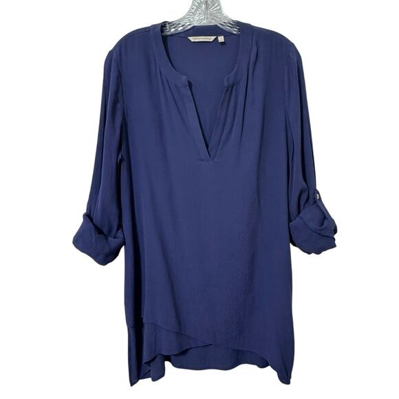 Soft Surroundings Women’s Layered V Neck Long Sleeve Navy Tunic Top Size Small - Picture 5 of 12